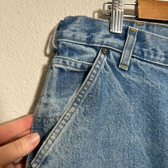 Carhartt B73 DST Double Knee Denim Pants 38 X 30 Loose OG Fit Work Distressed - Picture 7 of 11